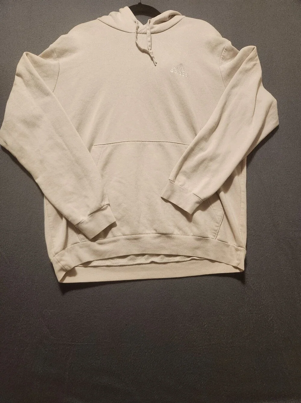 Adidas Hoodie Men XL Beige One Big Pocket Pullover